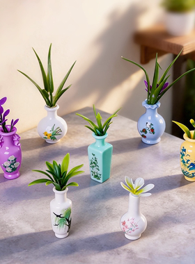 创意新品山水花鸟瓶摆件 diy园艺造景家居装饰电视柜装饰摆件