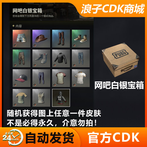 PUBG网吧白银宝箱CDK兑换码