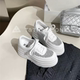 2026春季 新款 厚底8cm小白鞋 T31女鞋 钻面拼网松糕底休闲鞋 增高百搭