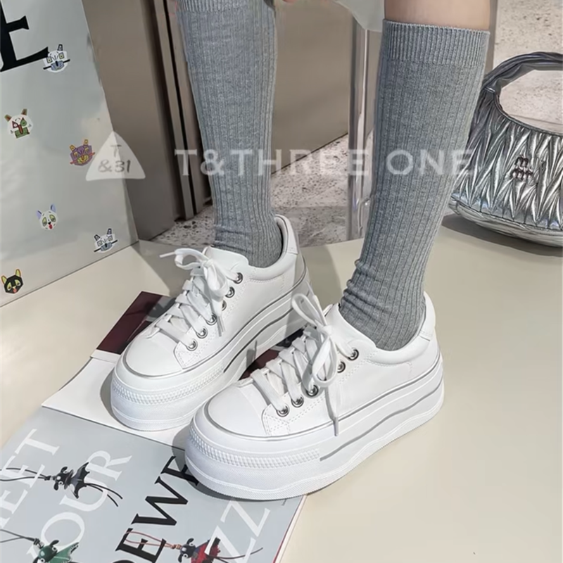 T31女鞋2026春季新款6cm增高休闲鞋厚底真皮板鞋通勤百搭球鞋简约,女鞋,时尚休闲鞋,淘宝优惠券,粉丝福利购,淘宝优惠卷