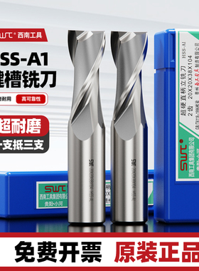 SWT西南超硬直柄白钢键槽立铣刀2 3 4 5 6 8 10 12 13 14mm二刃