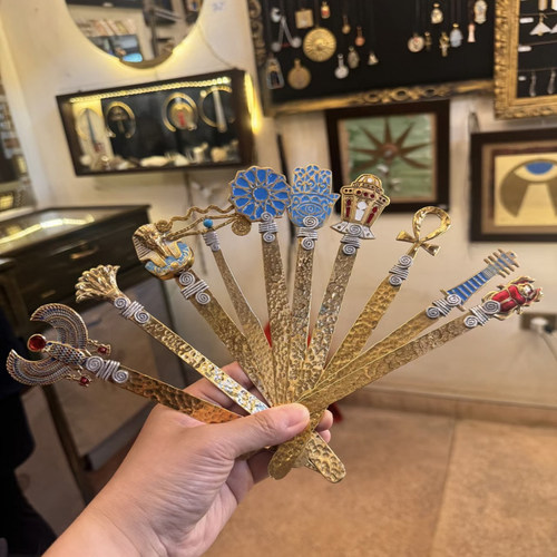 铜书签图坦卡蒙安卡埃及特产精品手信纪念品上海博物馆文创30*4