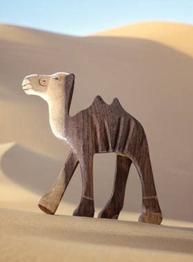 埃及手持摆件安卡骆驼猫神纯手工木雕书桌摆台