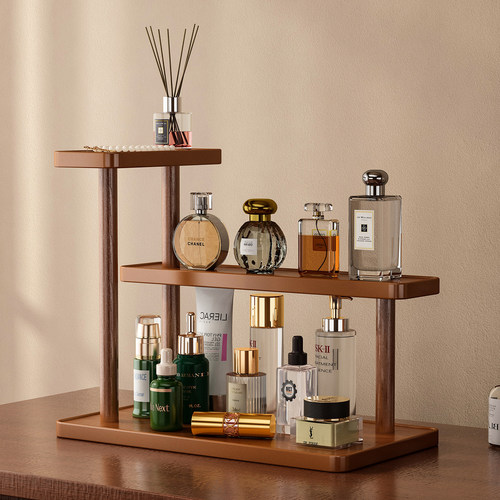 香水置物架化妆品分层收纳客厅转角小型整理架卧室护肤品首饰摆放