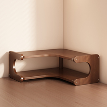 桌面转角置物架厨房实木家用桌上调味料架角落杯子收纳架分层架子