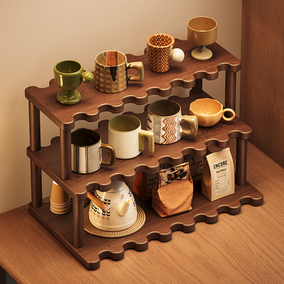 【创意新品】波浪形桌面茶杯架子