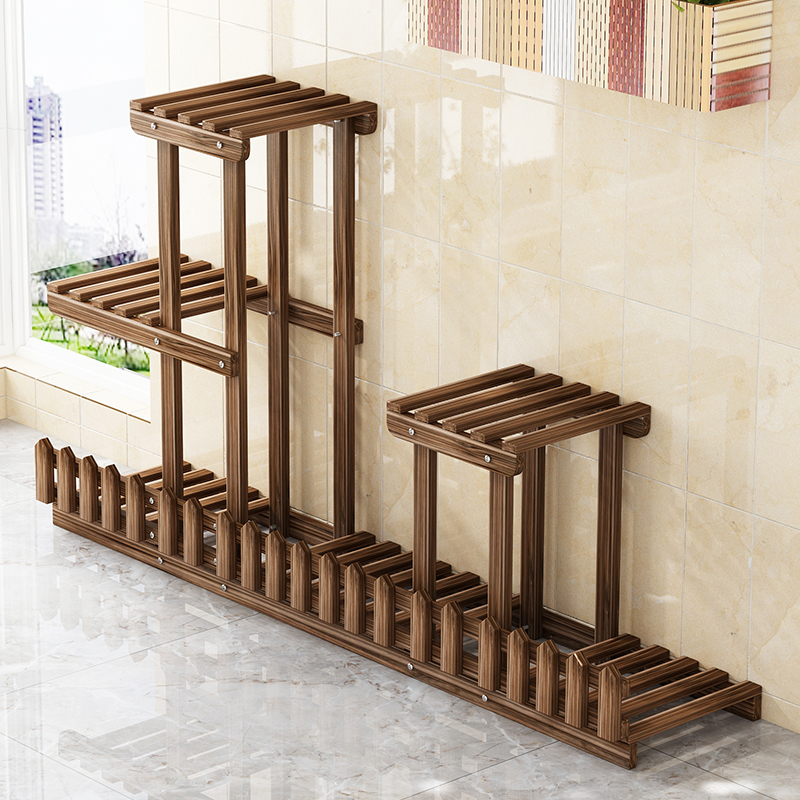 花架子置物架阳台客厅落地式实木多层家用新款多肉室内花盆托架子