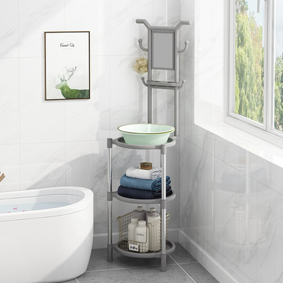 洗脸盆架子落地家用农村老式洗脸盆支撑架带镜子卫生间面盆收纳架