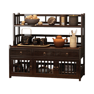 桌面博古架茶柜茶杯架子置物架非实木中式茶桌小型摆件收纳展示柜