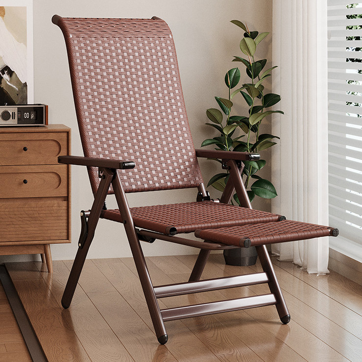 藤椅折叠午休家用阳台休闲躺椅午睡老人可睡觉专用靠背椅懒人凉椅