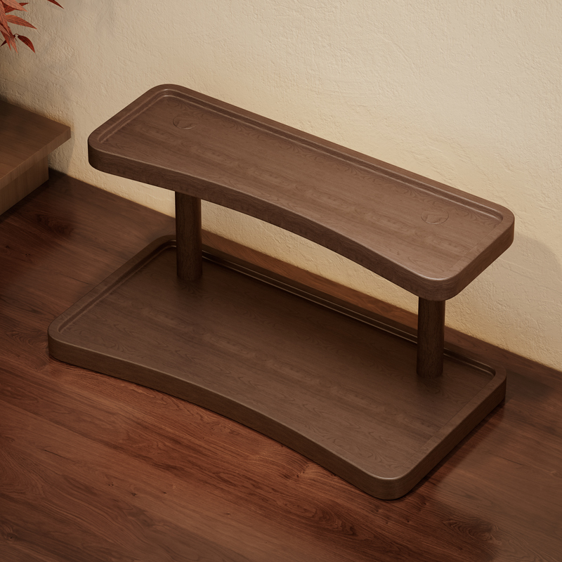 双层桌面茶杯茶具置物架实木中式小型博古架茶叶摆放陈列展示架子