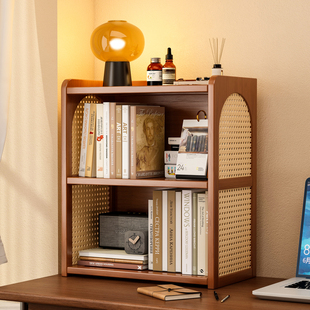 桌面书架置物架家用桌上简易多层架子学生书桌收纳储物小型书柜