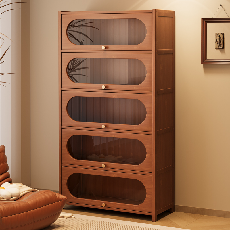 多层置物柜转角落地书架客厅书柜储物柜中古飘窗收纳展示柜餐边柜