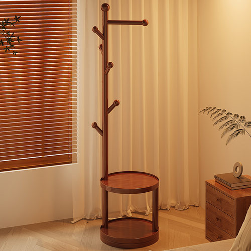 实木衣帽架家用落地多功能衣架客厅挂衣架卧室床边挂衣架子置物架