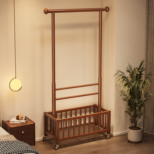 衣架落地卧室实木衣帽架2025新款家用可移动房间挂衣服的架子收纳
