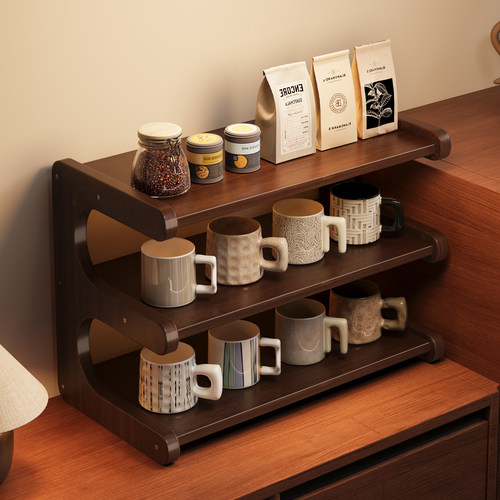 桌面杯架置物架餐桌台面杯架子茶杯博古架咖啡杯茶具收纳整理架子