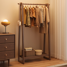 实木挂衣架落地式卧室衣帽架家用衣架房间客厅木质衣服架子置物架