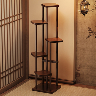 中式花架置物架阳台客厅落地式花台多层花盆架室内多肉植物摆放架
