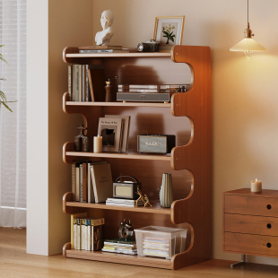 家用书柜储物柜一体落地书架儿童学生书房收纳书本客厅置物展示架