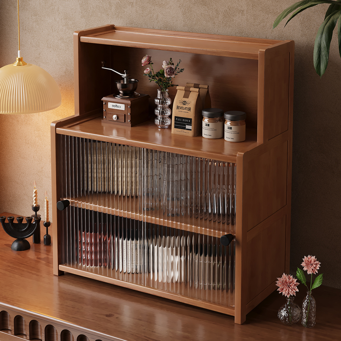 杯架置物架桌面杯子收纳架餐桌柜台面水杯咖啡杯茶杯具防尘展示柜