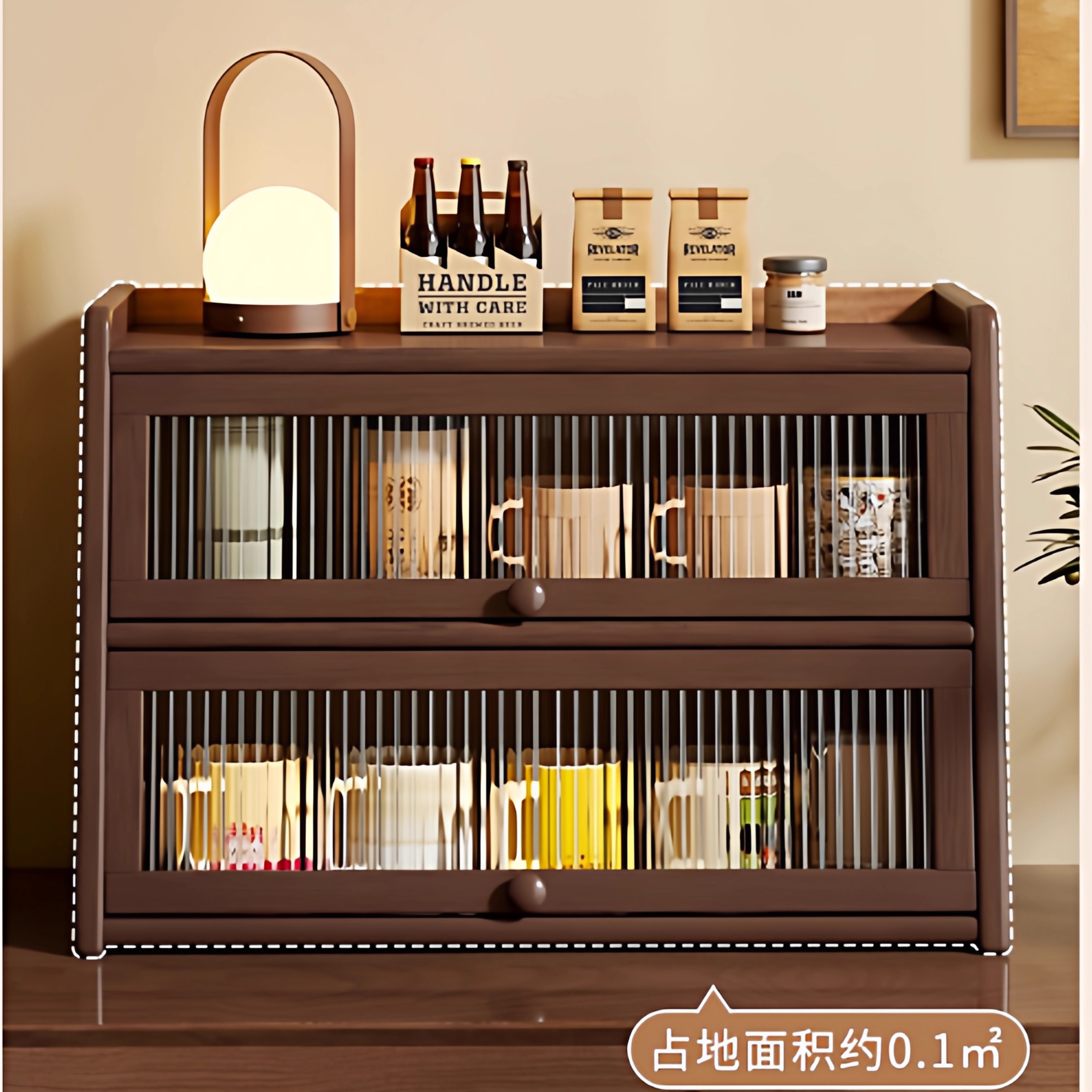 双层防尘桌面收纳杯架置物架