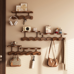 钢琴键挂衣架墙上壁挂卧室家用玄关入户门后置物挂包免打孔衣帽架