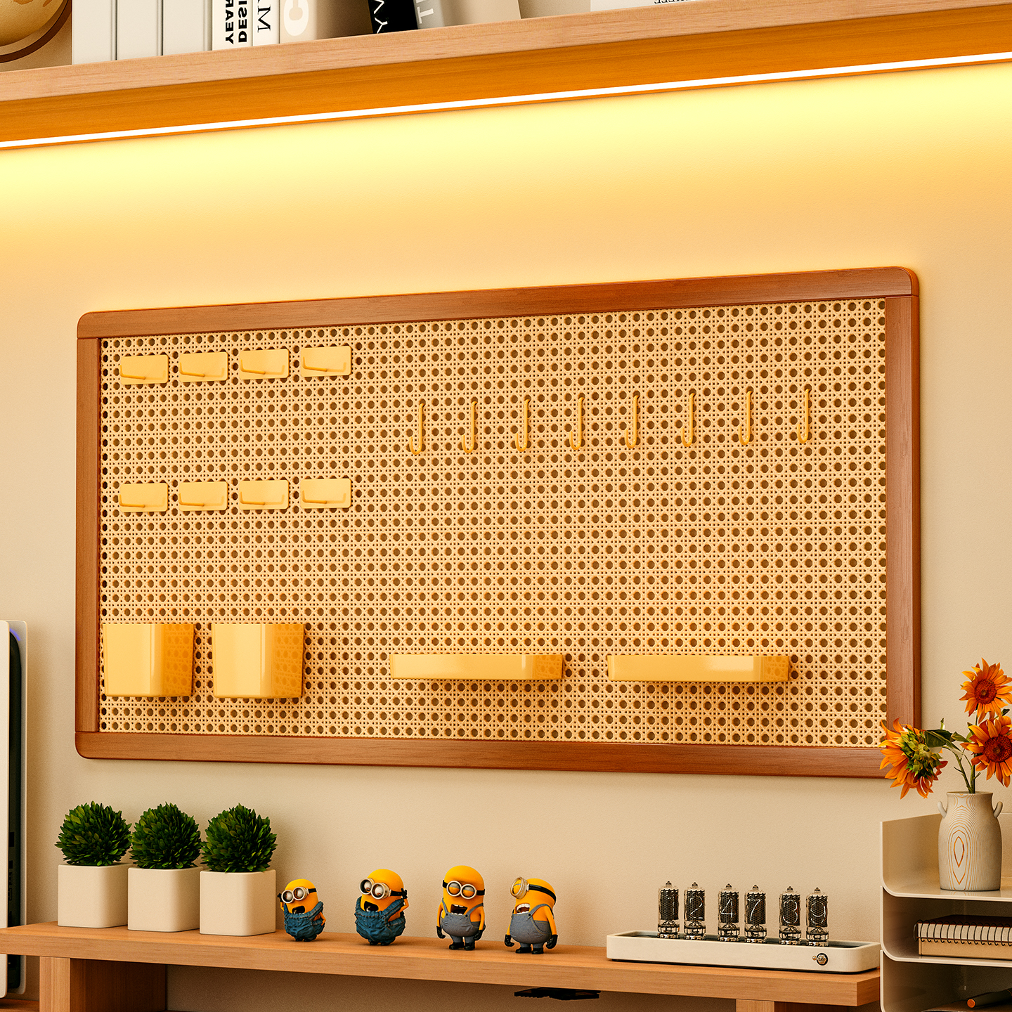 洞洞板置物架免打孔墙上饰品展示架学习书桌整理收纳宿舍隔板架子