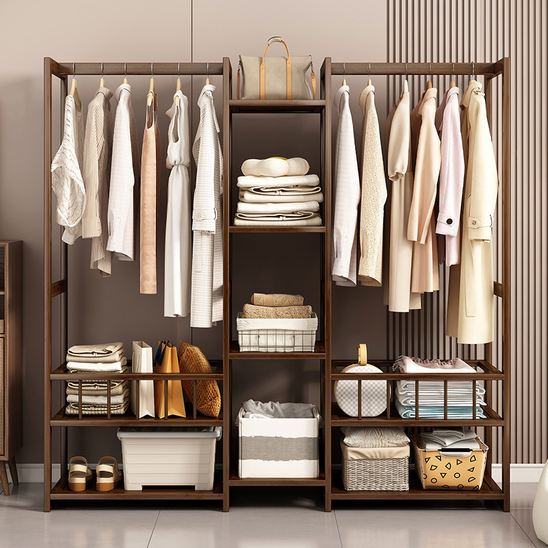 落地挂衣架可移动非实木衣帽架卧室客厅简约不占空间多功能置物架