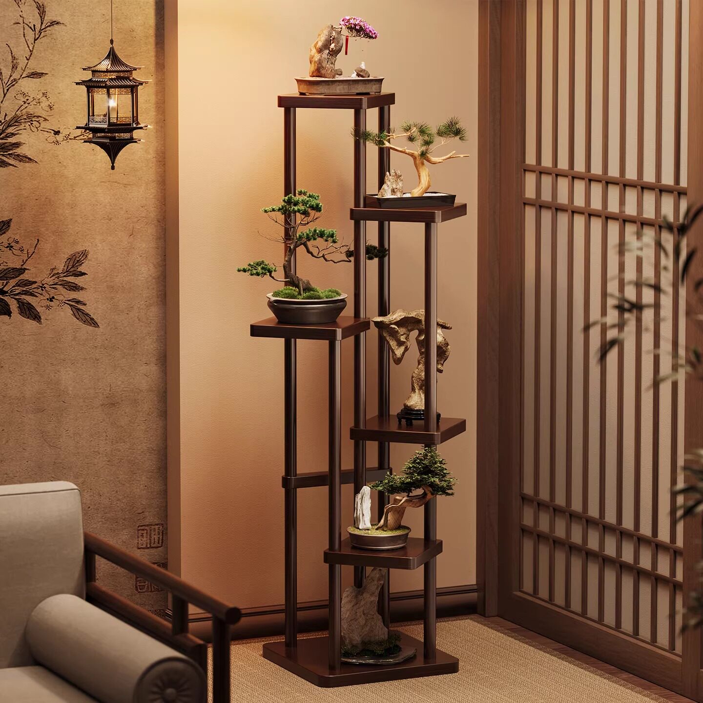 阳台花架置物架客厅落地式多层花盆景架放置室内多肉绿植物摆放架