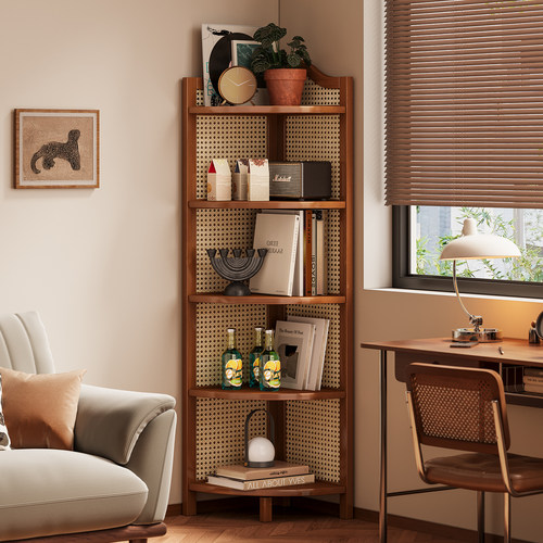 塑藤转角置物架角落置放不占空间