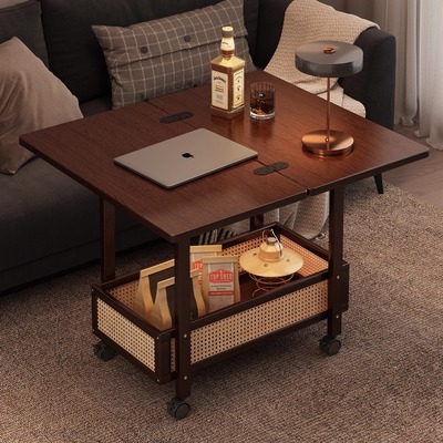 实木边几茶几可移动沙发边柜客厅家用折叠小推车卧室床头桌餐边桌