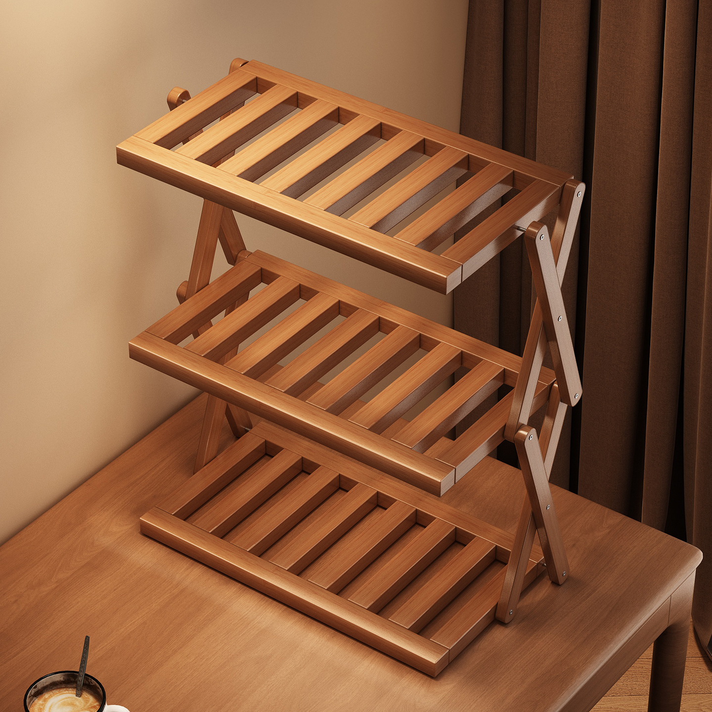 桌面置物架杯子收纳架子餐桌台面水杯咖啡杯茶具桌上转角小型杯架