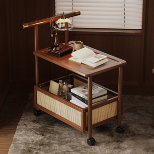 移动零食小推车置物架中古客厅厨房卧室家用多功能边几收纳大容量