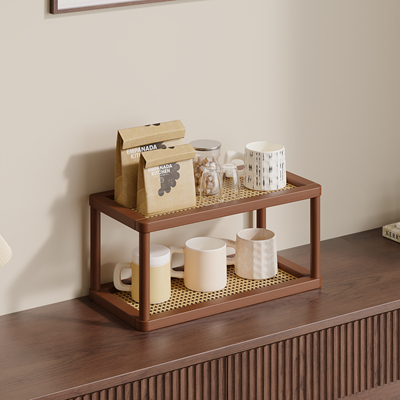 小型桌面置物架家用简易多层咖啡杯茶杯茶具收纳整理架餐边柜杯架