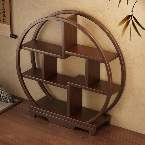 台式博古架实木新中式小型茶具架子紫砂茶壶展示架茶室摆件多宝阁