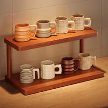 桌面置物架杯架台面茶具收纳桌上水杯非实木转角杯子餐桌竹小架子