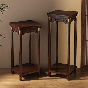 中式实木花架子客厅落地式2026新款室内多层花盆置物架植物摆放架