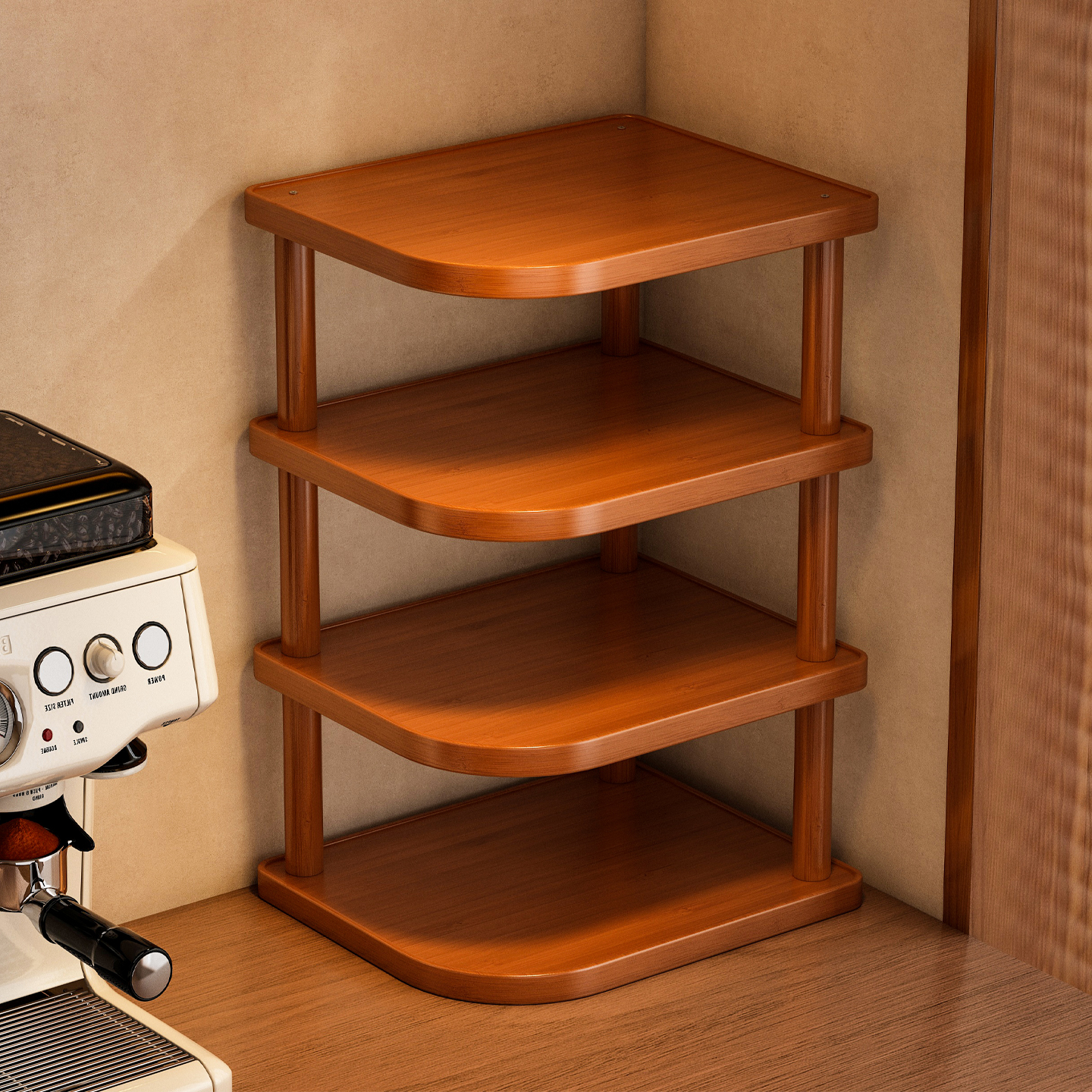 桌面置物架客厅餐桌上杯子收纳架水杯架子日式转角小型多层储物架