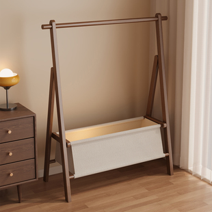 实木衣架落地卧室次净衣帽架房间挂衣服的架子客厅家用折叠挂衣架