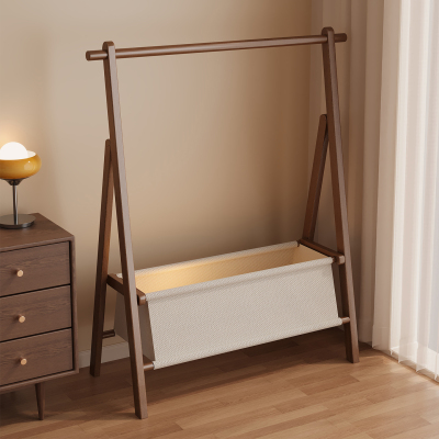 实木衣架落地卧室次净衣帽架房间挂衣服的架子客厅家用折叠挂衣架