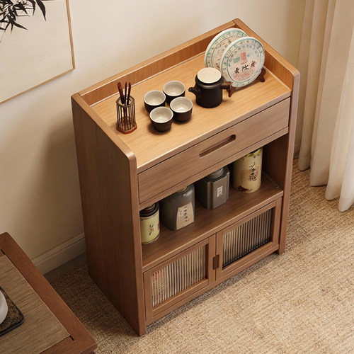 茶叶架置物架多层收纳茶具展示柜新中式茶室小型摆件博古架桌边柜