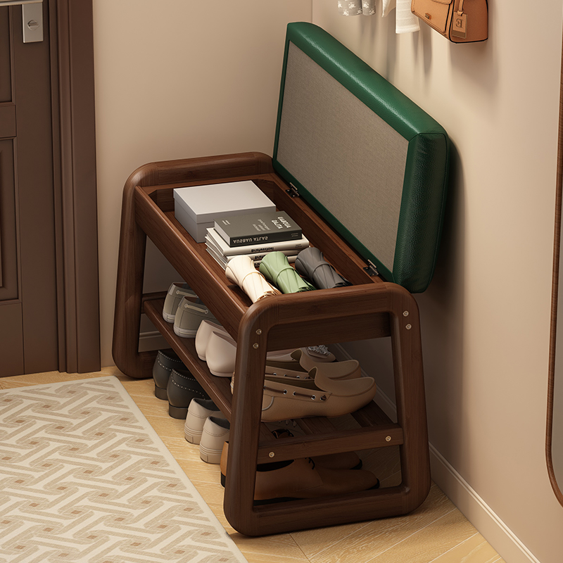 【新品秒杀】实木换鞋凳门口收纳