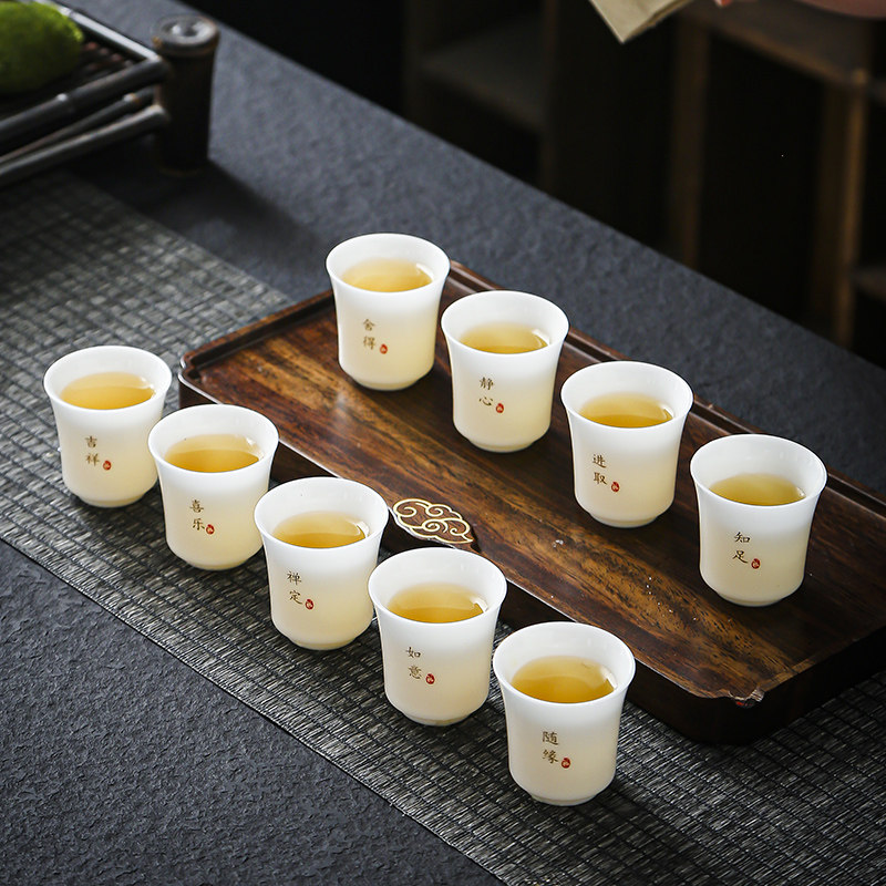 冰种玉瓷功夫茶具小茶杯中国白羊脂玉白瓷品茗杯高档轻奢家用茶盏