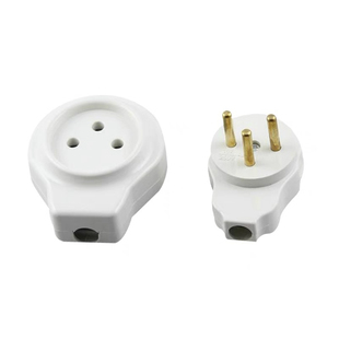 16安A以色列插头可拆式组装三3圆元脚柱装配可接线公母对插座母头