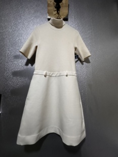 国现25新款女士Theory气质羊毛针织连衣裙修身显瘦气质短裙米白