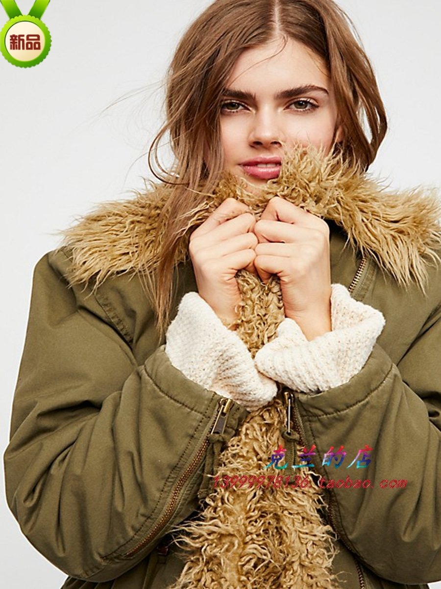 新款机车风帅气军绿色派克大衣