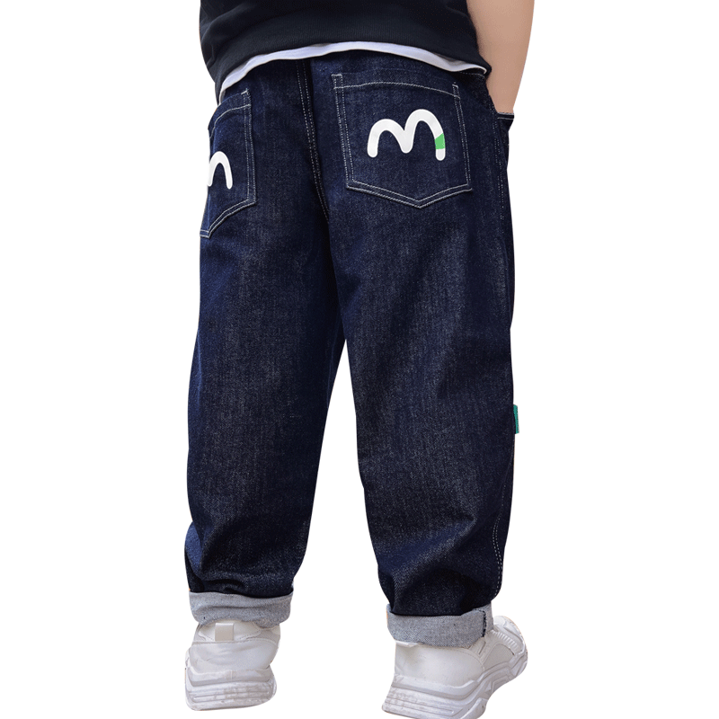 胖童牛仔裤春秋男孩裤子加肥加绒宽松弹力休闲裤大码中大童长裤潮