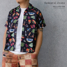 JEANS SSA25TH OSK&AR 日产武士25周年夏威夷印花衬衫 T恤 SAMURAI