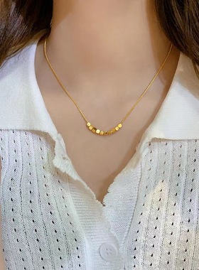 蛇骨链小方块镇金电镀时尚高级感百搭韩版网络爆款四季款ins