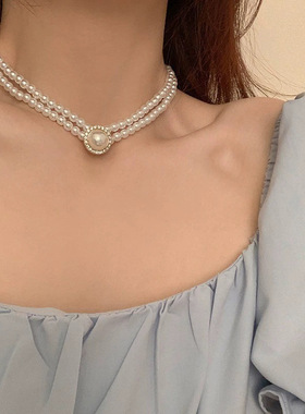 法式复古项链女轻奢小众设计感锁骨链颈链2025新款爆款